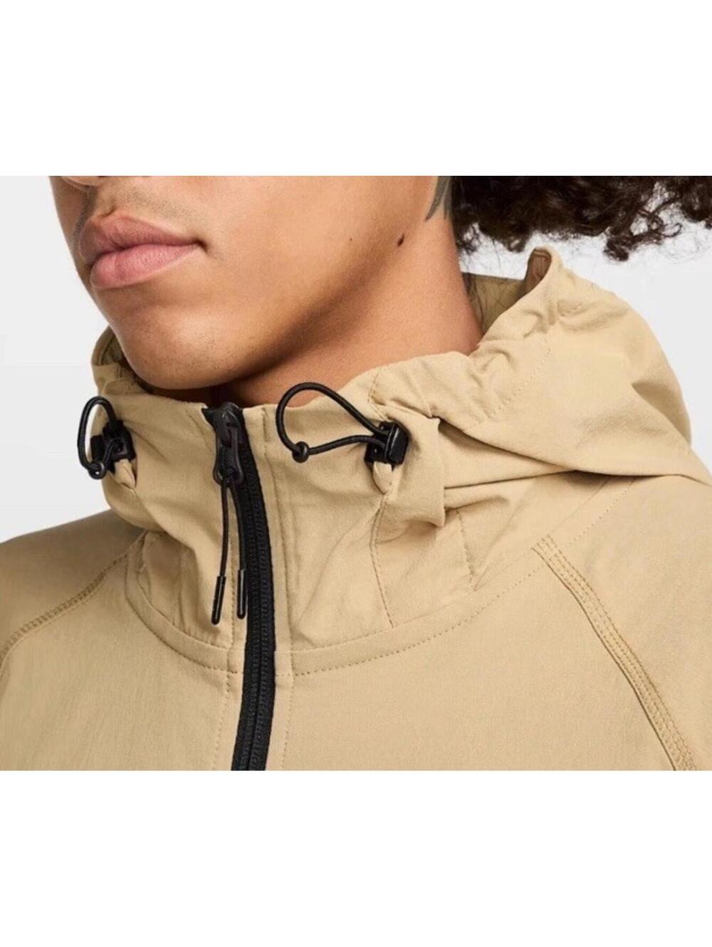 $145 Nike Tech Windrunner Woven Jacket Hoodie Parachute Beige HM7151-297 Men's M - Picture 7 of 10